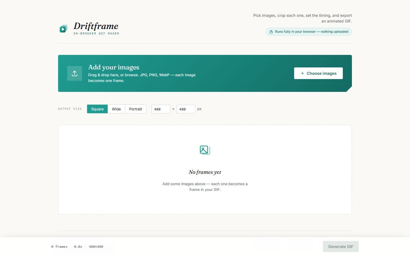 Screenshot of Driftframe