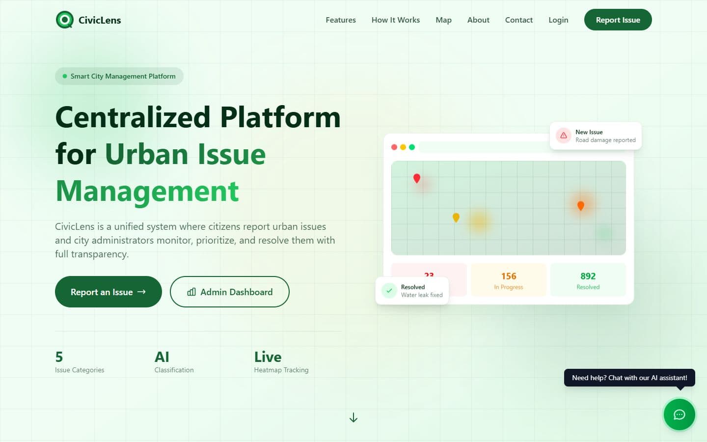 Screenshot of CivicLens